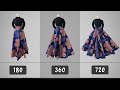 How to cut 180 360  720 degree flare skirt