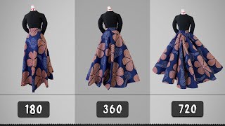 How To Cut 180, 360 & 720 Degree Flare Skirt