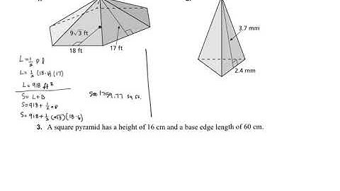 12 3 Surface Areas of Pyramids and Cones
