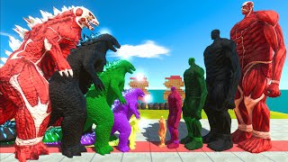COLOSSAL TITANGODZILLA and Colour VS Same Colour and COLOSSAL Titan - Animal Revolt Battle Simulator
