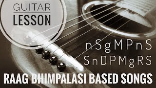 Raag Bhimpalasi Based Songs on Guitar | Notation and Chords Lesson | Explained with Example