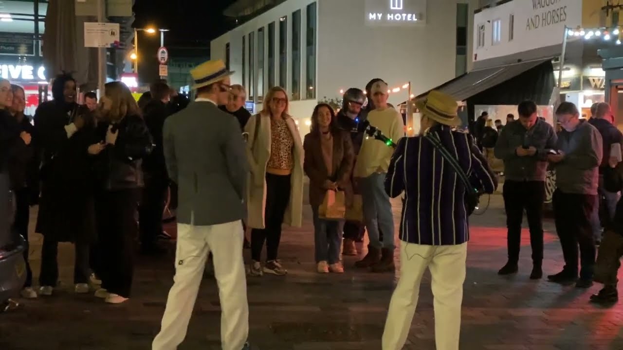 It`s a street party! All The Small Things (Blink 182) by The Iron Boot Scrapers Busking in Brighton