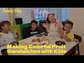 Making Colorful Fruit Sandwiches with Kids🍓🍌🍞