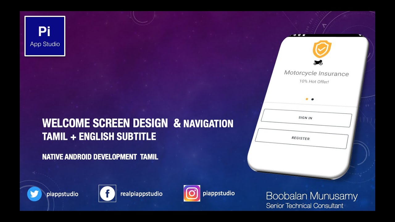 Welcome In Code Code With Me: Welcome Screen Design with NavigationUI Controller (TAMIL ...