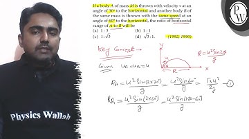 If a body \( A \) of mass \( M \) is thrown with velocity \( v \) a...