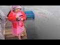 Barelang fishing pond. 6yo girl fight big grouper.