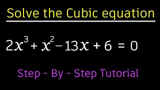 2x³ + x² -13x + 6 = 0 | Learn how to solve Cubic equation quickly  | VIJAY Maths