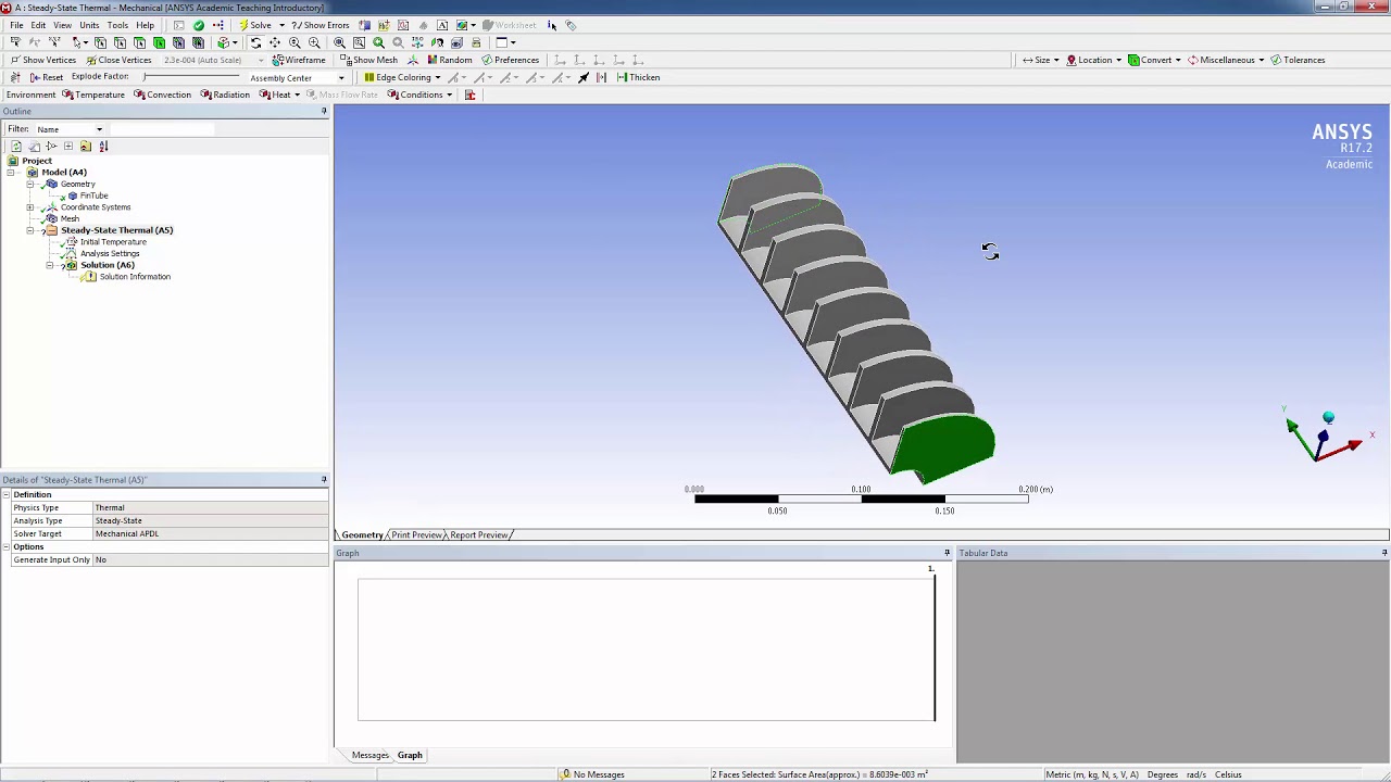 ANSYS Student: Conjugate Heat Transfer in a Tube Fin Heat Exchanger ...