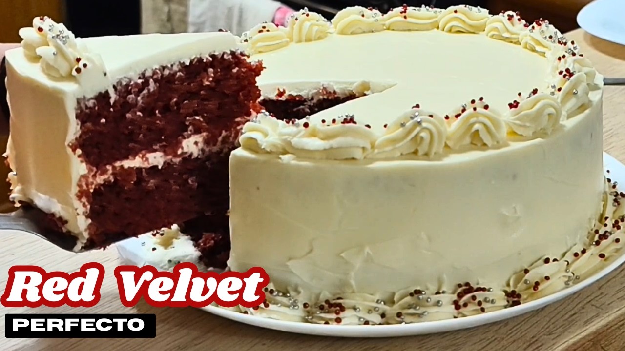 Red Velvet Perfecto ❤️ Súper Esponjoso y con Frosting Firme de Queso Crema