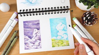 How to Draw Clouds with Markers Tutorial