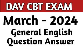 DAV CBT EXAM General English and Aptitude Questions With Answers