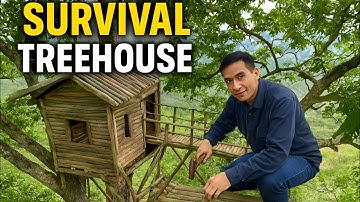 “Epic Multi-Level Jungle Treehouse with Firepit 🔥 | Survival Shelter Safe from Ground Dangers”