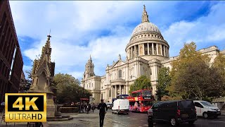 St Paul's Cathedral , Lunchtime Walk 🇬🇧 | UK | Peaceful Walking Tour | [4K HDR]