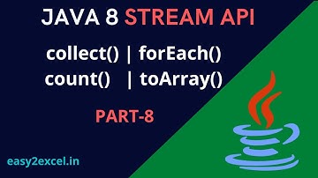 Java 8 Stream API | Terminal Operations Examples | collect() | forEach() | count() | toArray()