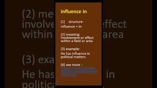 Stop Saying "Influence For"! ❌ Correct Preposition? #Shorts #ESL @ZAmericanEnglish #shortfeed