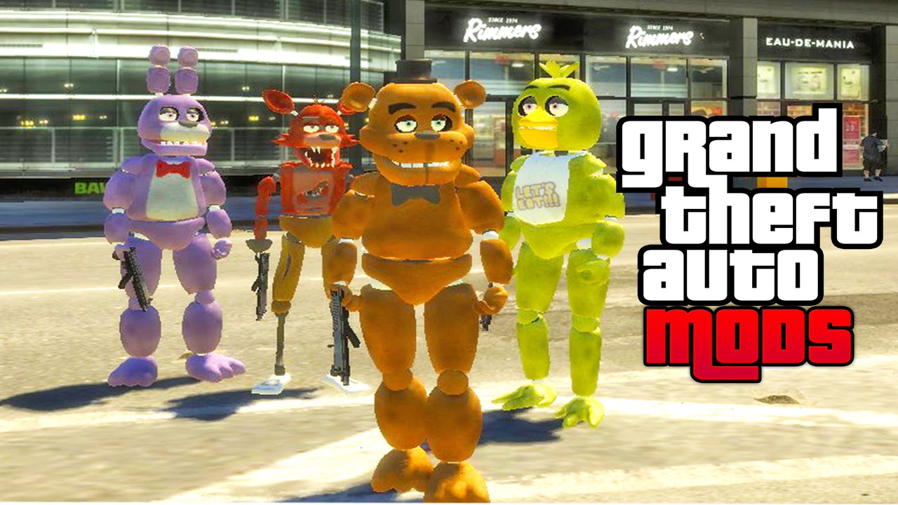 FIVE NIGHTS AT FREDDY'S!! (GTA 5 Mods FNAF Gameplay) 