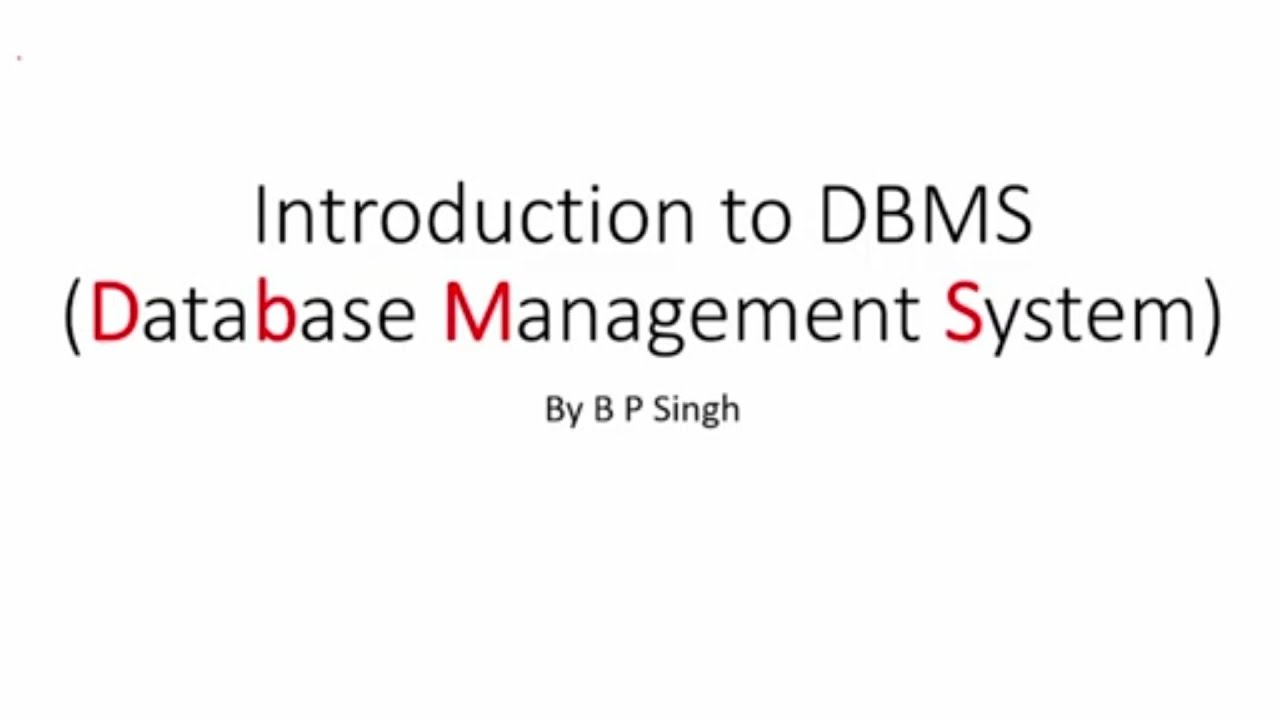 Introduction to DBMS | Database Management System - YouTube