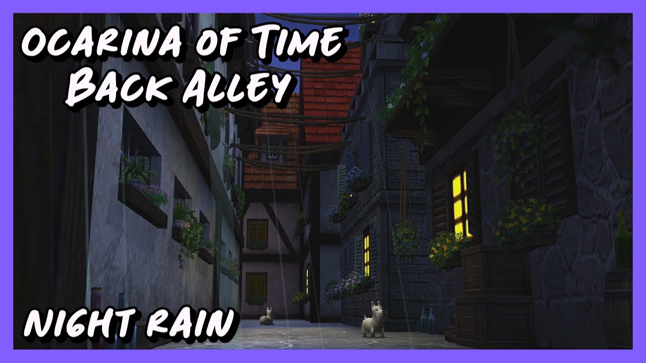 Relaxing Night Rain in Cozy Dark Back Alley (Zelda Ocarina of Time