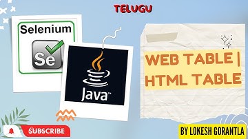 Part 28: Web Table | HTML Table With Java Selenium | Telugu