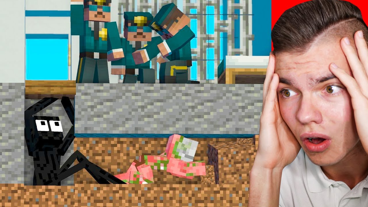 UCIECZKA Z WIĘZIENIA przez SZKOŁĘ POTWORÓW w Minecraft! (śmieszna animacja)