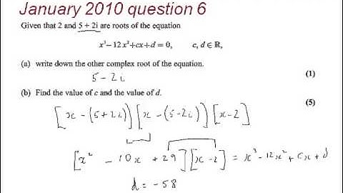 FMSP Revision: Edexcel FP1 January 2010 qn 6 - Complex numbers