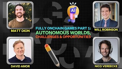 Fully Onchain Games Part 1: Autonomous Worlds, Challenges & Opportunities - FOGcast #54