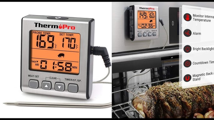 ThermoPro TP-17 Dual Probe Digital Cooking Meat Thermometer Large LCD Backlight Food Grill