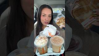 TRYING DUNKIN DONUT’S NEW FALL MENU ITEMS🍂🍁🎃 #shorts