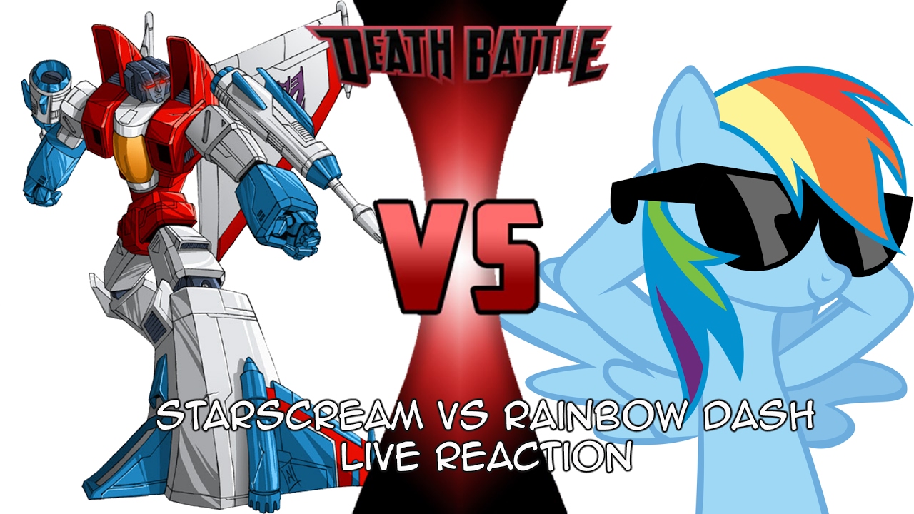 Belle and I react to the Starscream vs. Rainbow Dash Death Battle! 