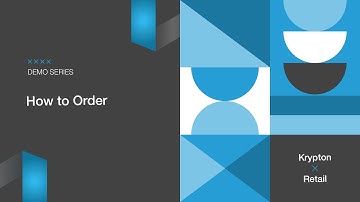 Krypton Retail POS - How to order