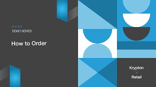 Krypton Retail POS - How to order