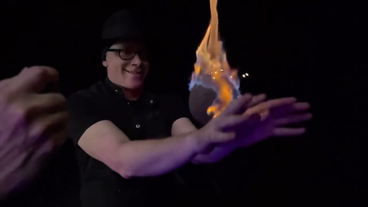Fire Contact Juggling: Close up & Slowmo