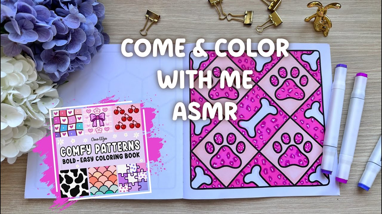 🐾 ASMR COLORING ♥ Color with me ♥ COMFY PATTERNS by Coco Wyo