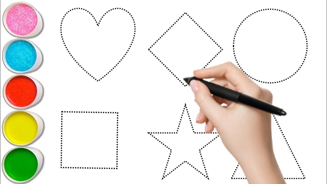 Shapes drawing for kids, Learn 2d shapes, colors for toddlers, preschool learning video for kids