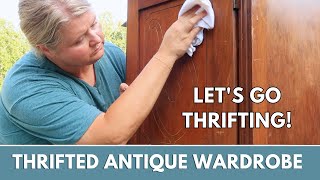 I found a sweet deal on an antique wardrobe | Let's go thrifting | Little Blessed Nest