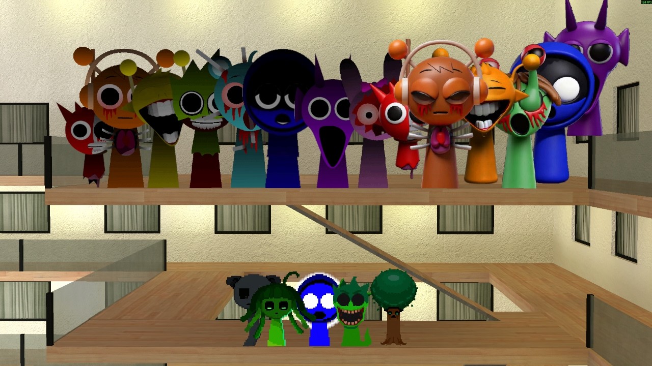 Saving Mini Pixel Sprunkies From Whole Hotel of Angry Original Sprunkies And 4K SPRUNKI Families