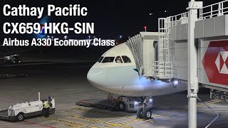 Cathay Pacific Red Eye Service from Hong Kong to Singapore: CX659 A330 Economy Class Flight Report