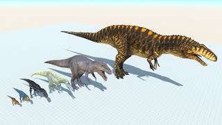 Carcharodontosaurus of Evolution VS T-Rex Dinosaurs fights Godzilla vs Kong Zilla Revolt Simulator
