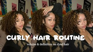 CURLY HAIR ROUTINE: defined, volume, dyed hair! / life w jess