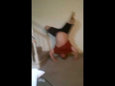 Fat man handstand push ups attempt 1