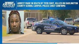 Arrest made in death of teen shot, killed on Darlington County school campus, police chief confir...