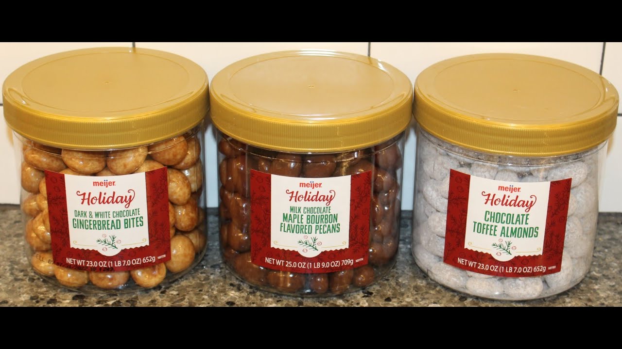 Meijer Holiday Chocolate Gingerbread Bites, Maple Bourbon Pecans
