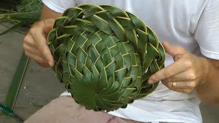 How to make a Coconut Palm Leaf Hat - Part 1 of 2!
