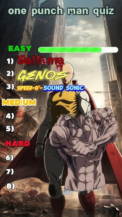 One Punch Man Quiz! Are You a One Punch Man Expert? Prove It in 10 - One Punch Man Quiz Who Are You