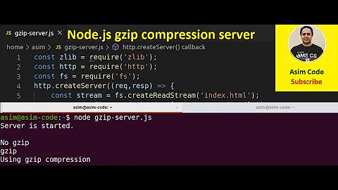 Node.js gzip compression server