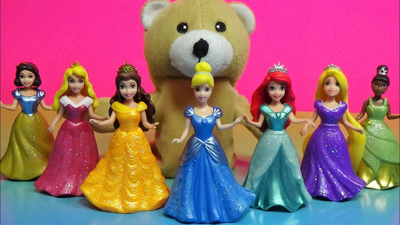 Disney Princess Magi Clip Dolls | Aurora, Belle, Cinderella, Tiana, Ariel, Rapunzel, & Snow White