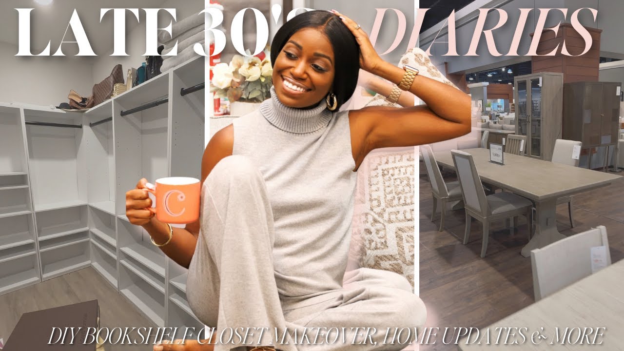 Late 30's Diaries 🤍 DIY Bookshelves Closet Makeover, Home Updates, Furniture Shopping + Giveaway!