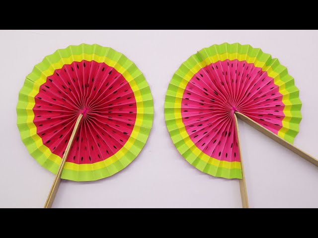 Cute Paper Pop Up Fans /DIY Watermelon Hand Fans