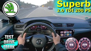 2022 Skoda Superb 2.0 TDI SCR DSG 200 PS TOP SPEED AUTOBAHN DRIVE POV