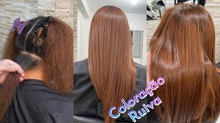 Coloração Ruiva (7.4 Mjirel) + (7.77 + 8.77 Igora)